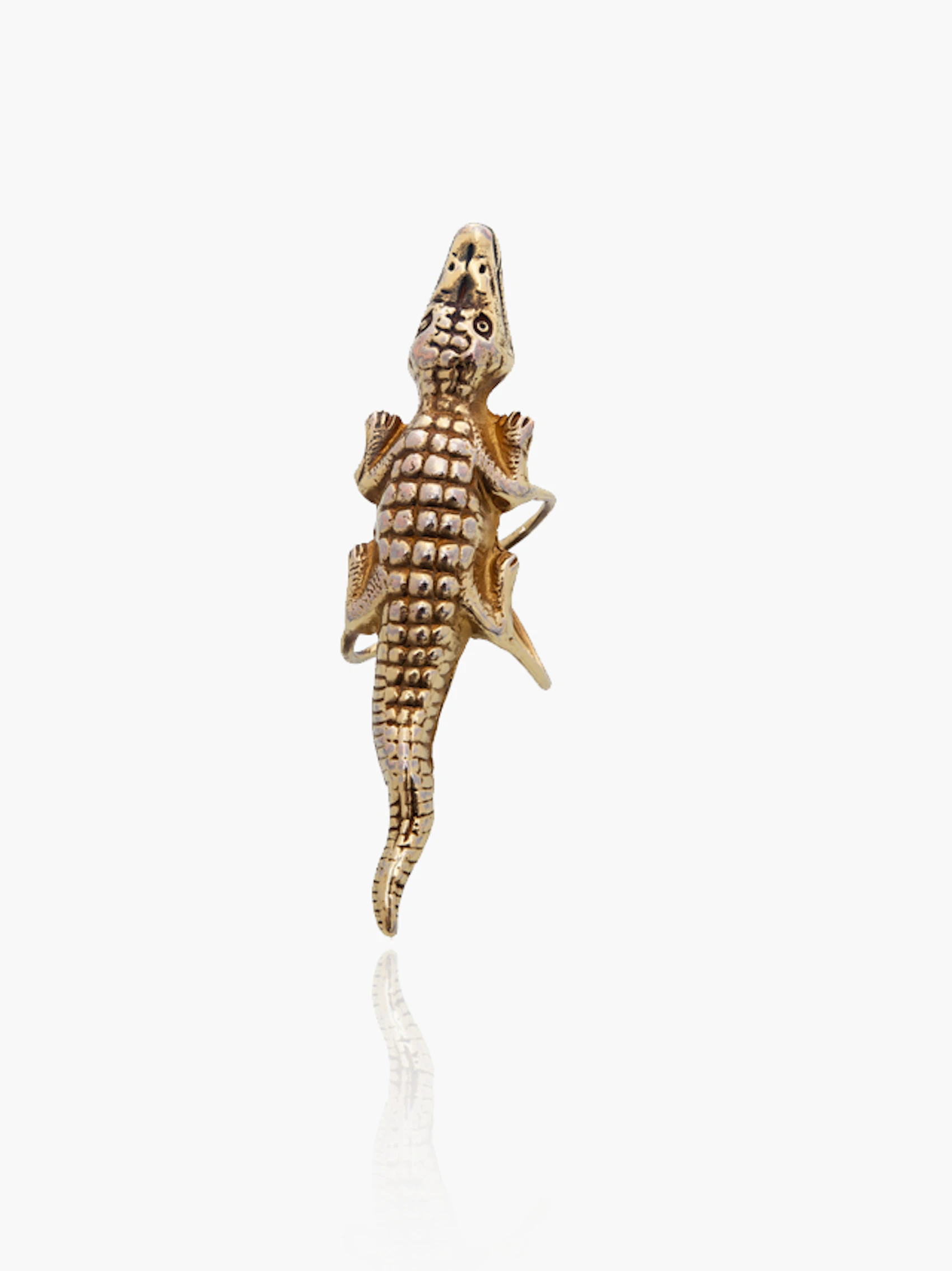 Antique Gold Mr. Crocodile Ring 0