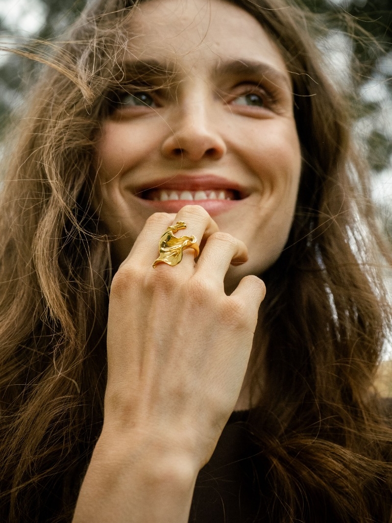 Gold Water Lily Ring 4