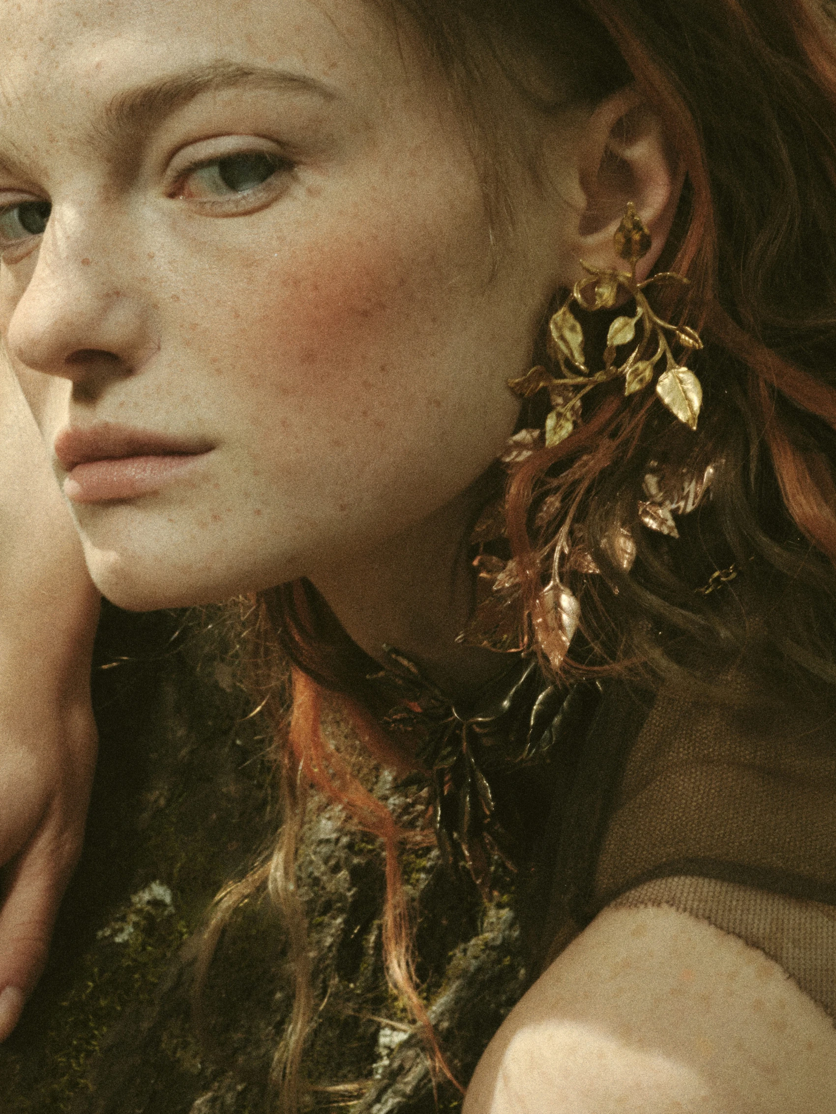 Gold Water Lily Earrings  2