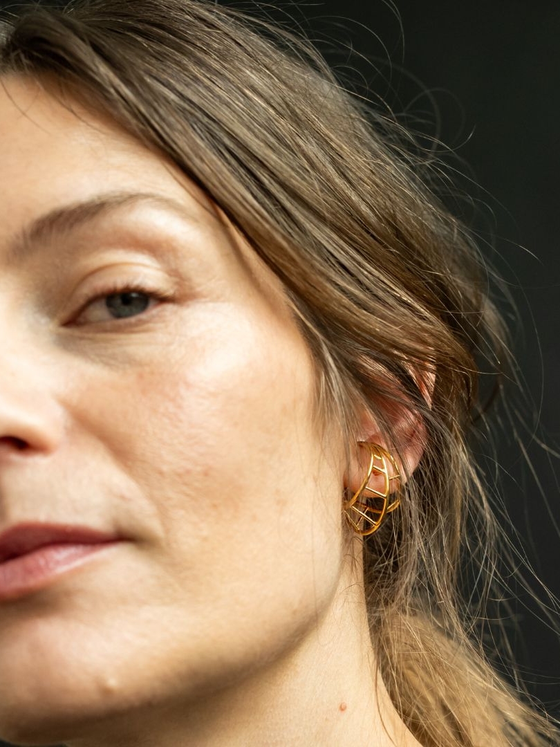 Gold Lattice Earrings 5