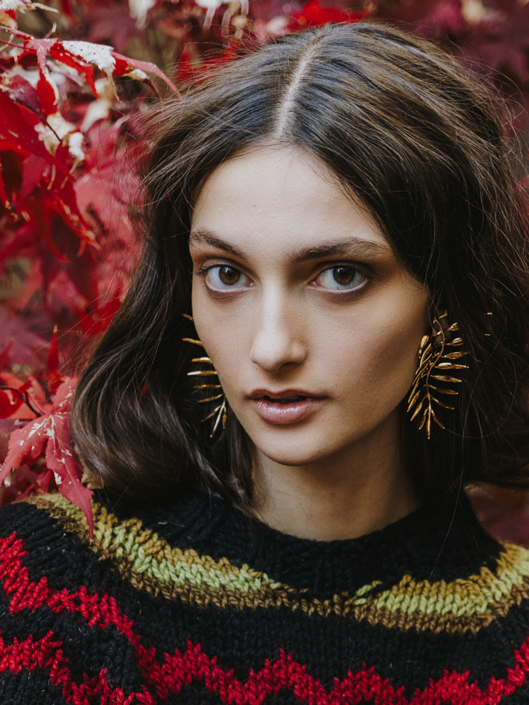 Gold Fern Earrings 2