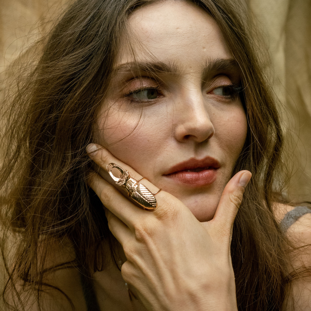 Rose Stag Beetle Ring 8