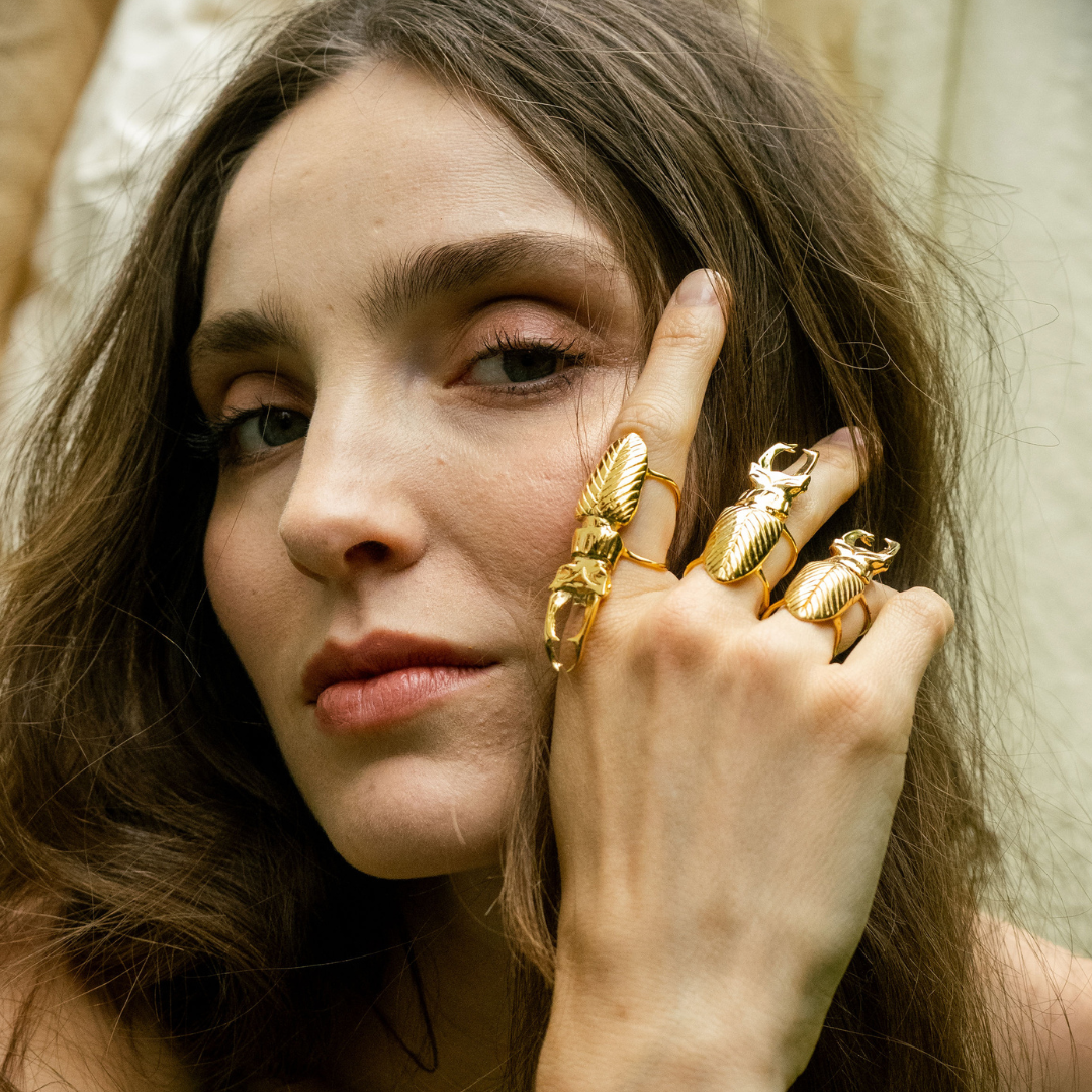 Gold Stag Beetle Ring 5
