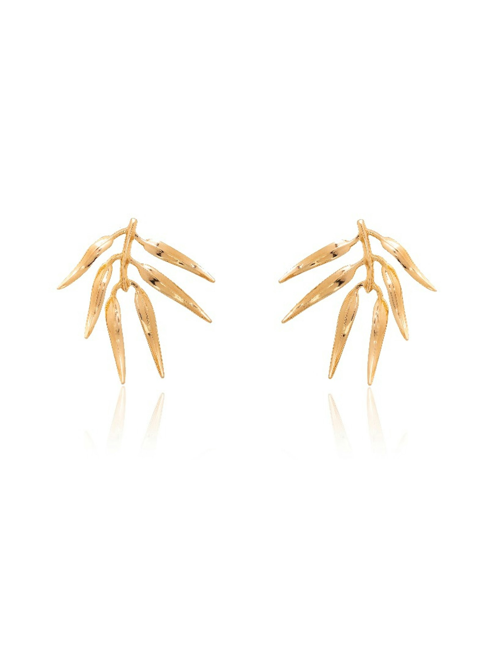 Gold Small Fern Earrings