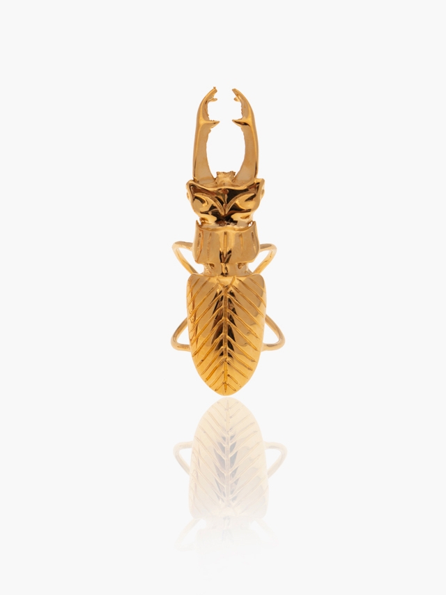 Gold Stag Beetle Ring