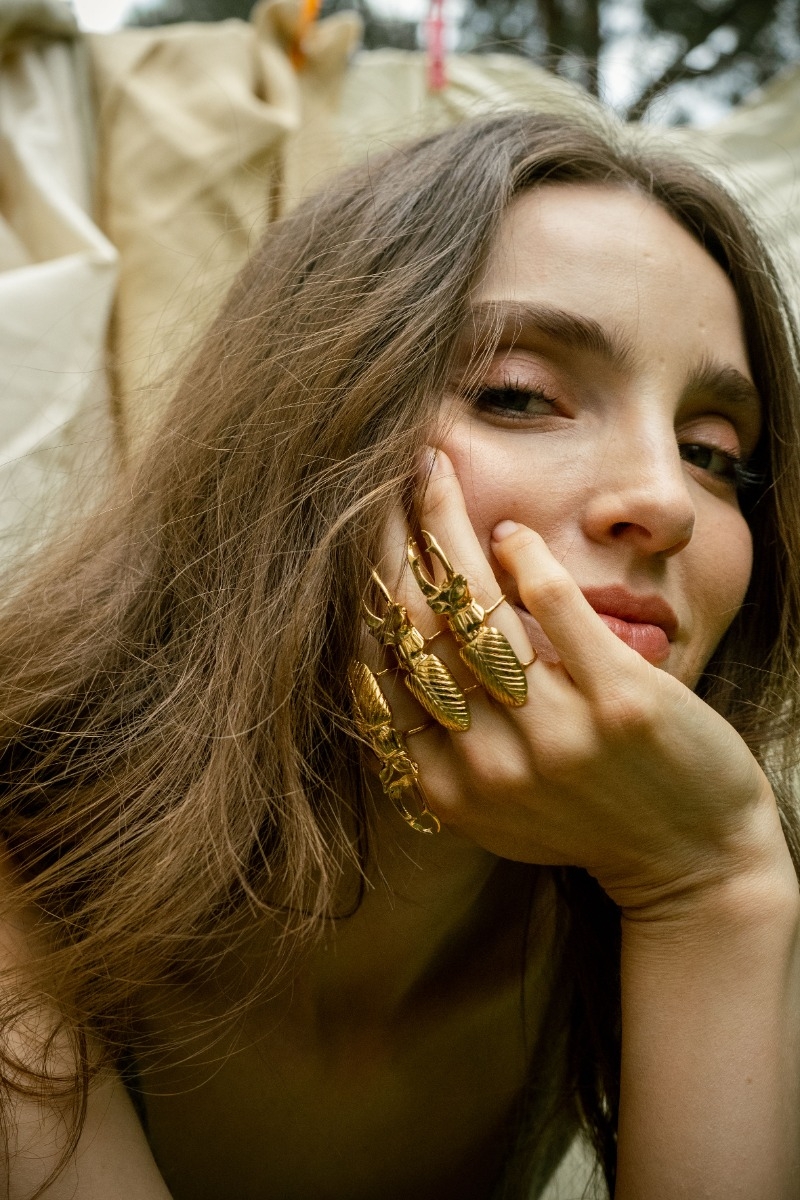 Gold Stag Beetle Ring 1
