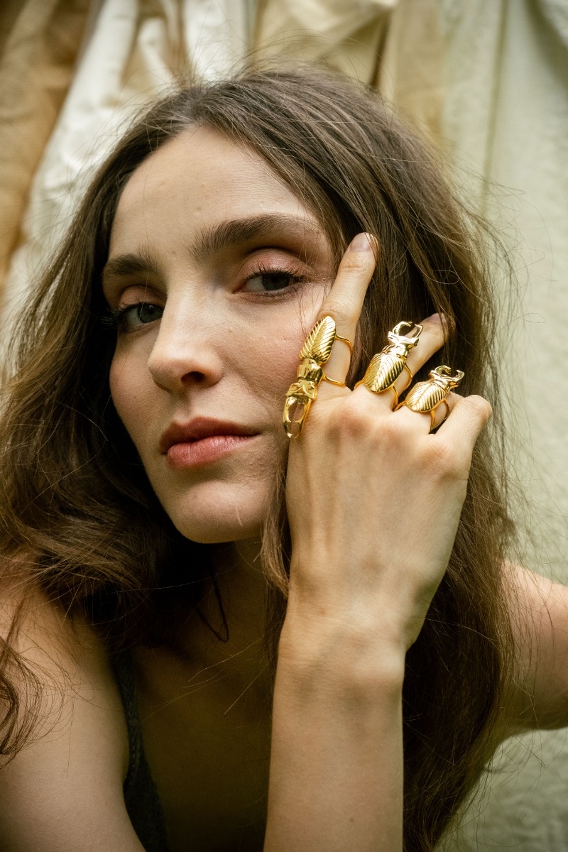 Gold Stag Beetle Ring 2