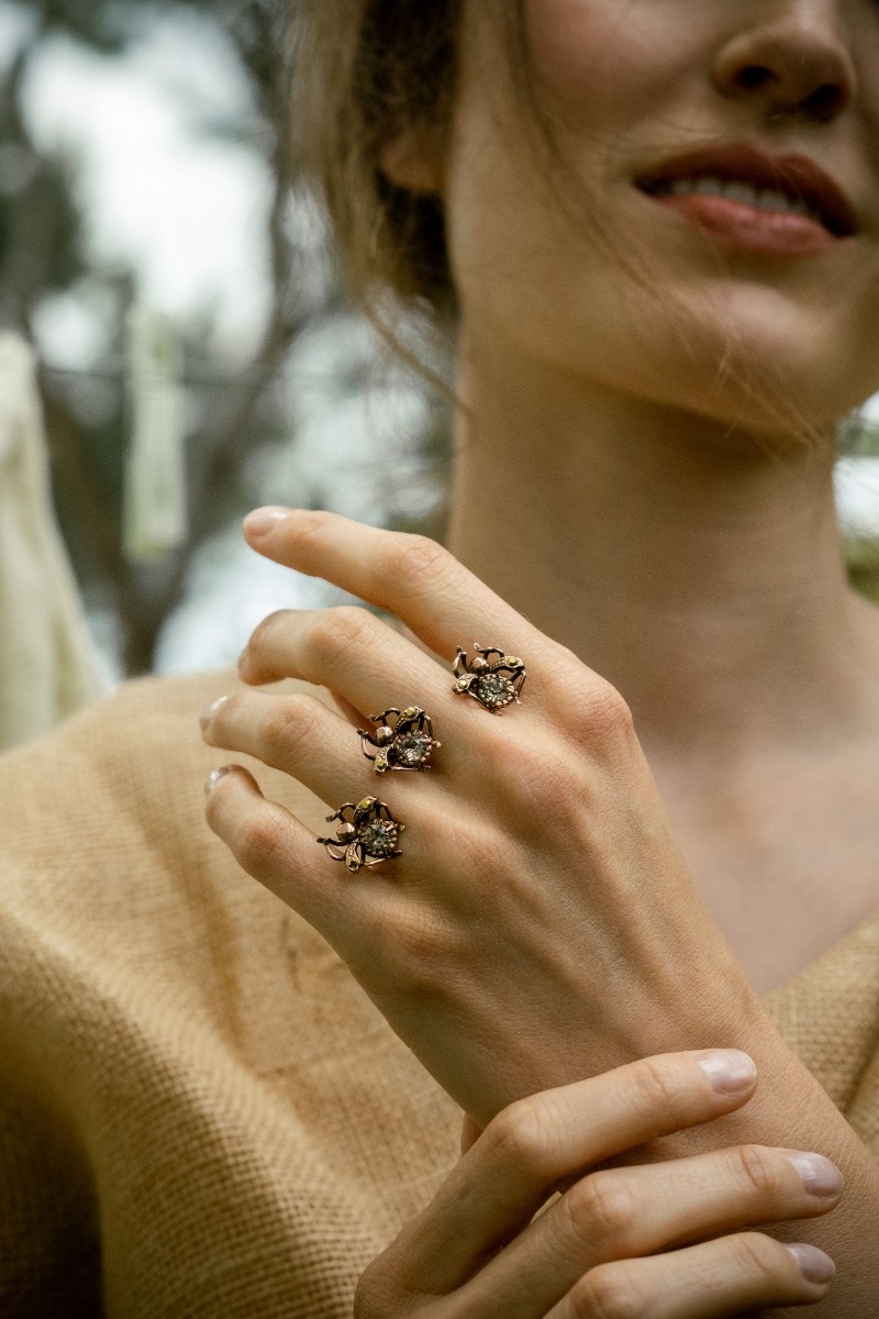 Anillo Triple Mosca Rockera 3