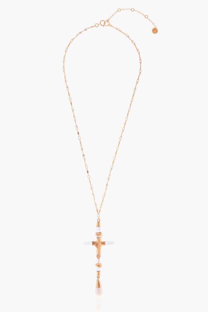Quartz Cross Necklace 0