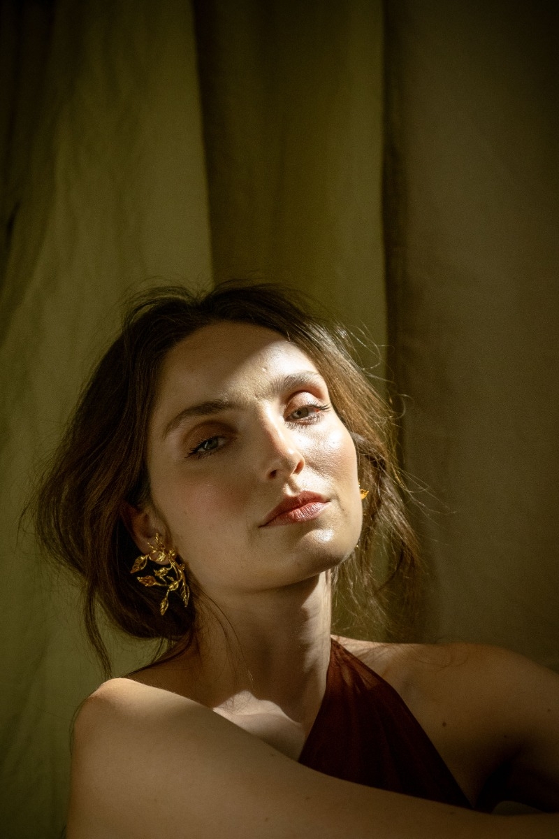Gold Water Lily Earrings  0