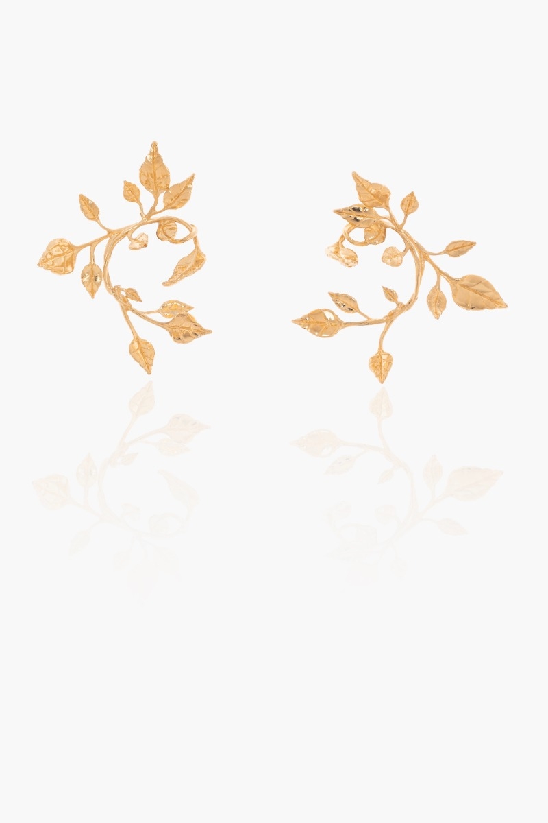Gold Water Lily Earrings  7